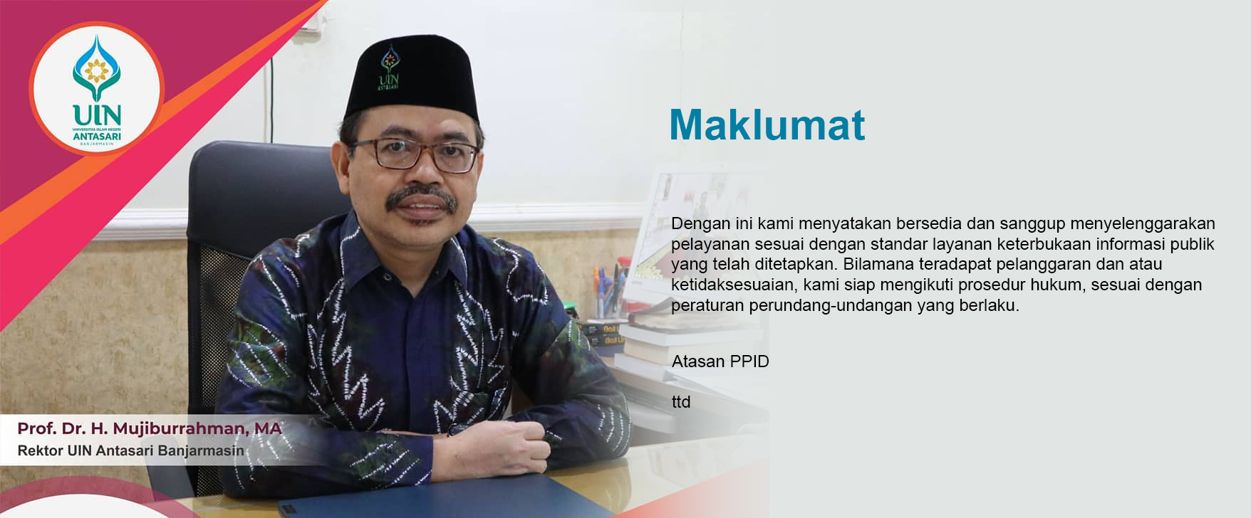 Ppid Uin Antasari Banjarmasin Pejabat Pengelola Informasi Dan