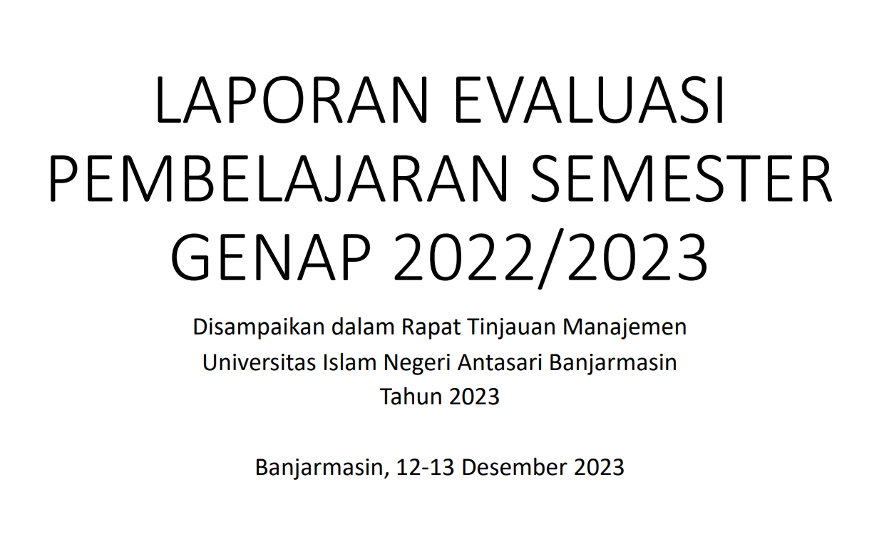 Laporan Evaluasi Pembelajaran Semester Genap 2022/2023