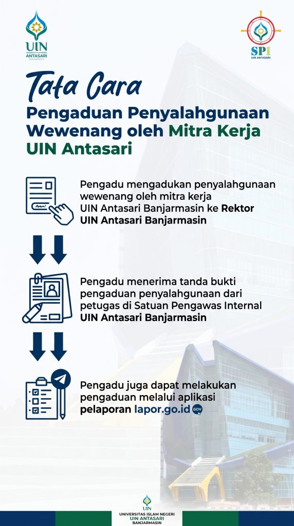 Tata cara pengaduan Penyalahgunaan wewenang oleh mitra kerja UIN Antasari